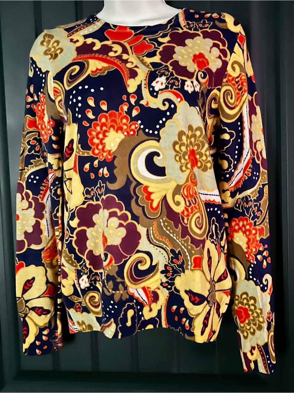 J. Crew women’s size medium Floral Paisley Crewneck Sweater
